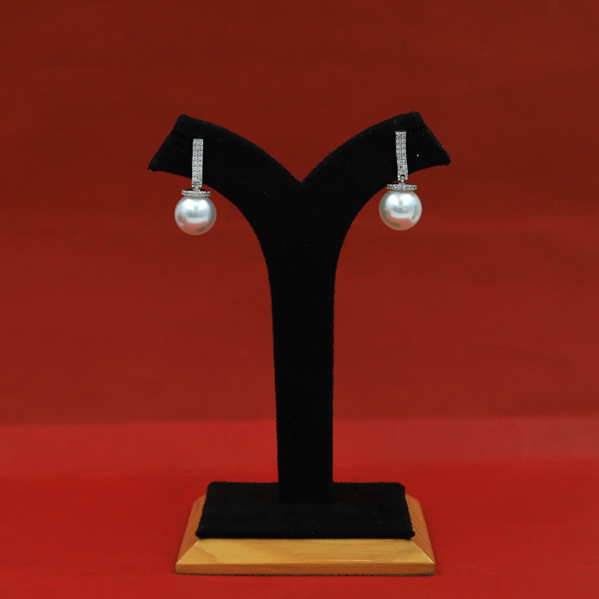 Light Pearl Zircon/AD Earring 16273-69