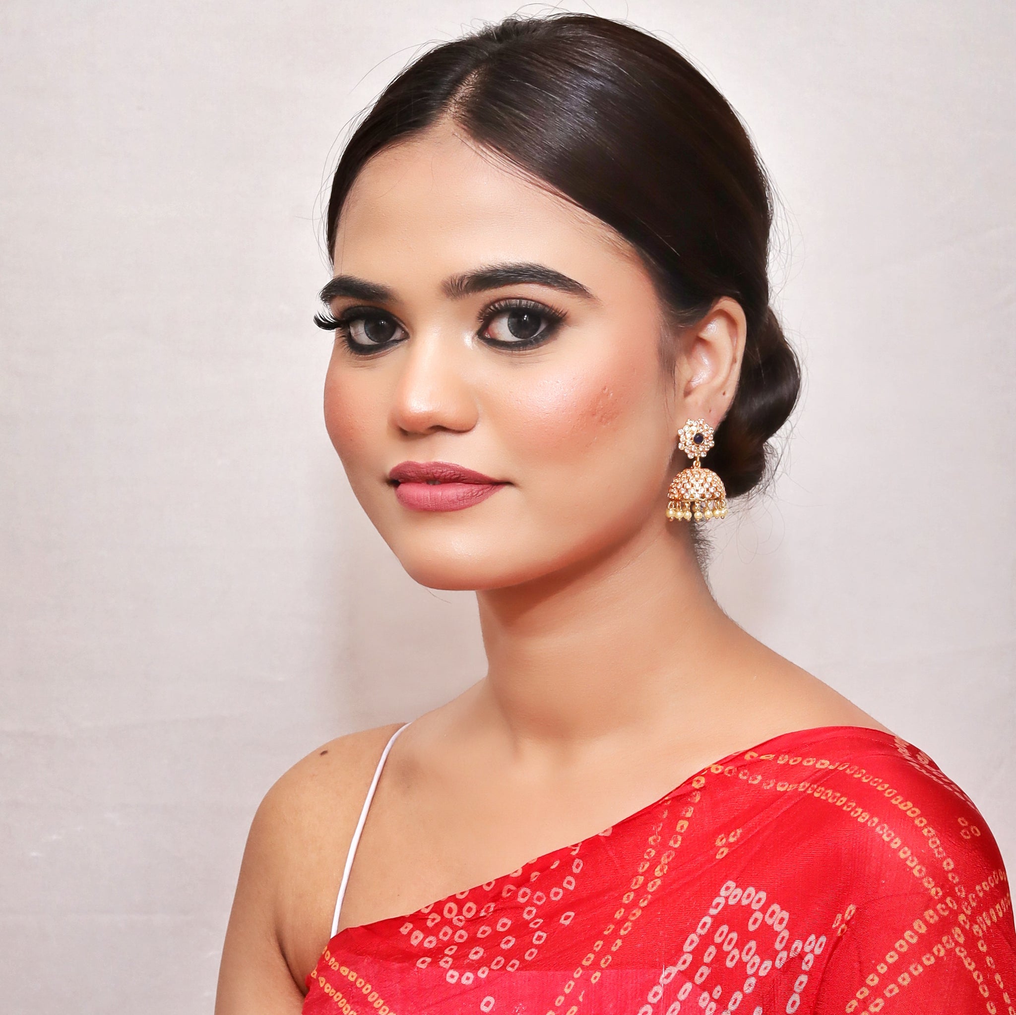 Jhumki Gold Look Earring 9380-100 - Dazzles Jewellery