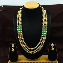 3 Line Jadau Pearl Necklace Set 13629-21