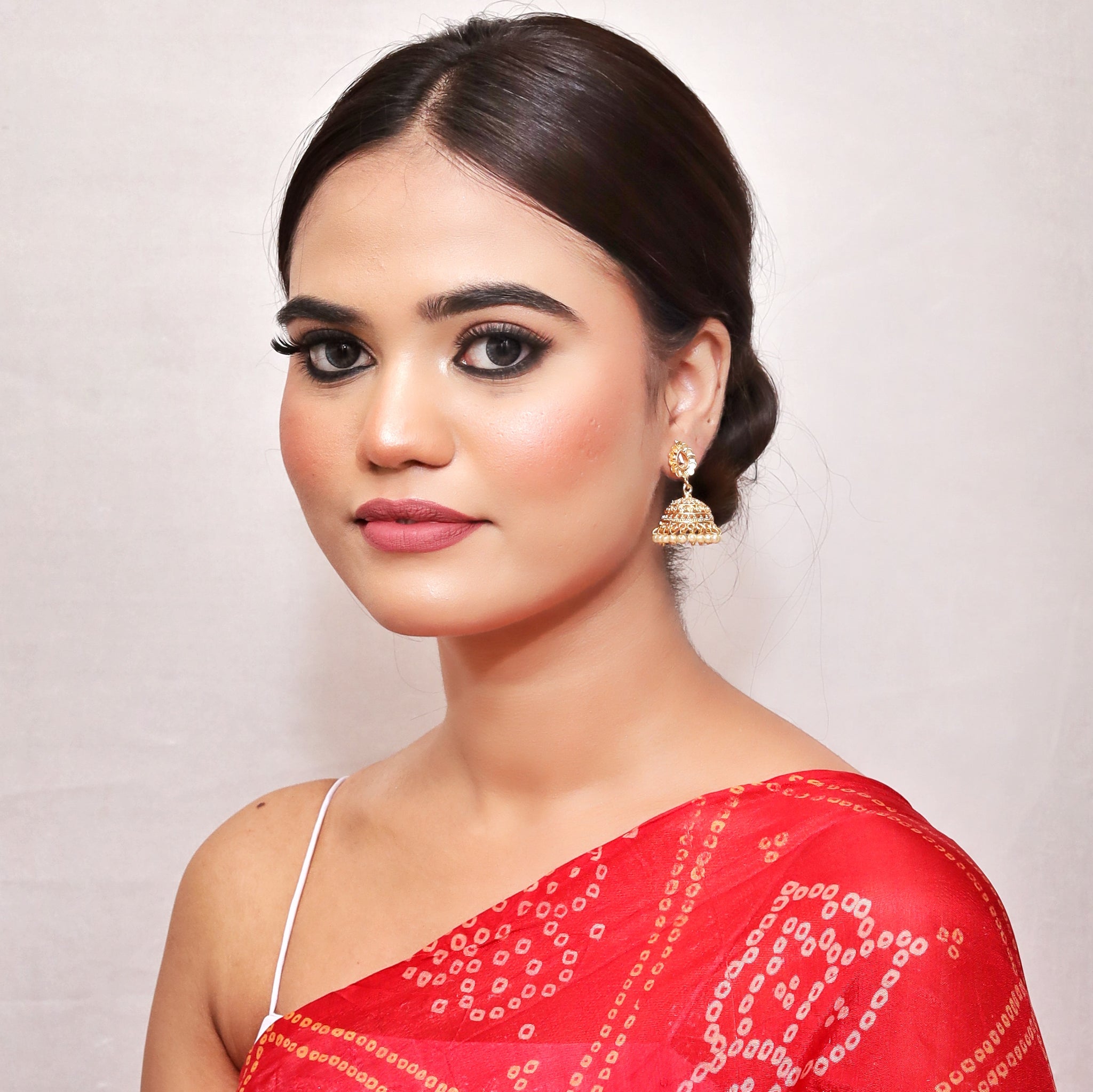 Jhumki Gold Look Earring 9367-100 - Dazzles Jewellery