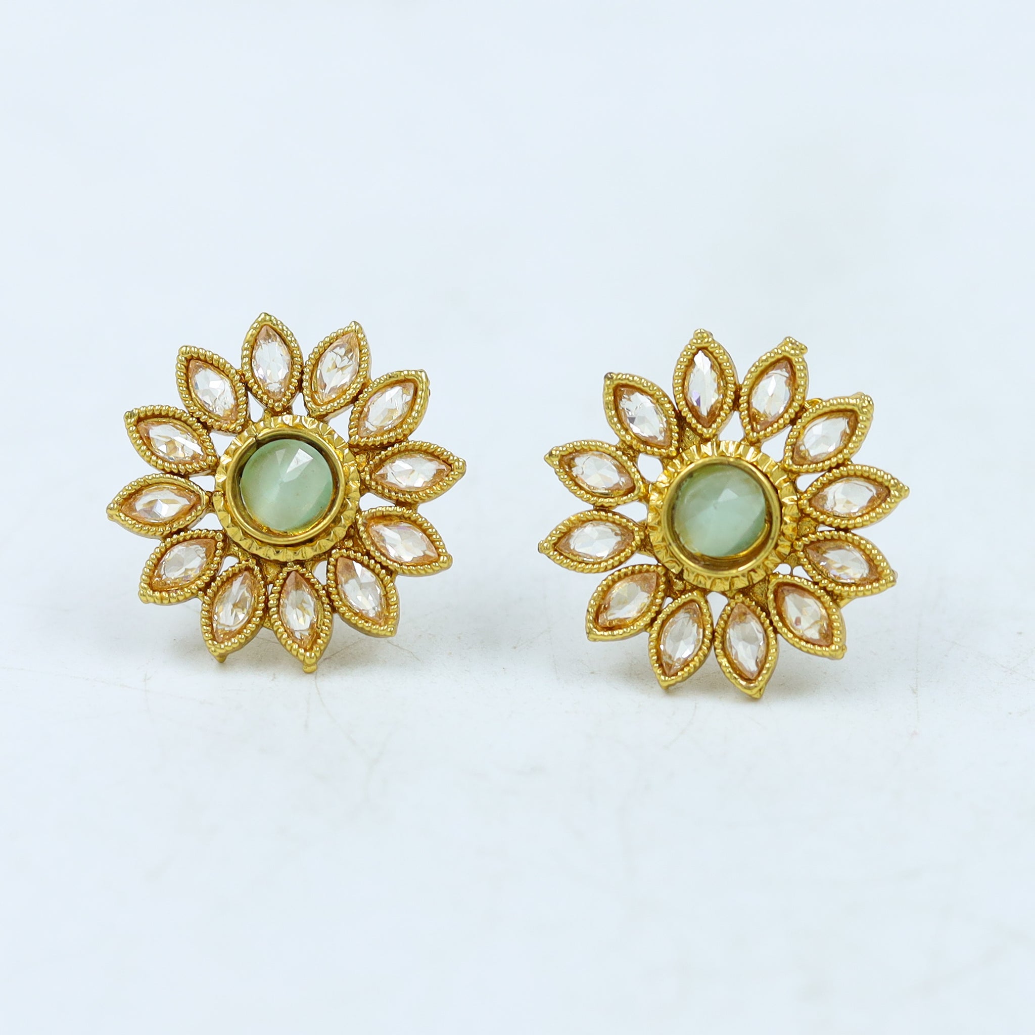 Mint Green Gold Look Earring 19108-6290