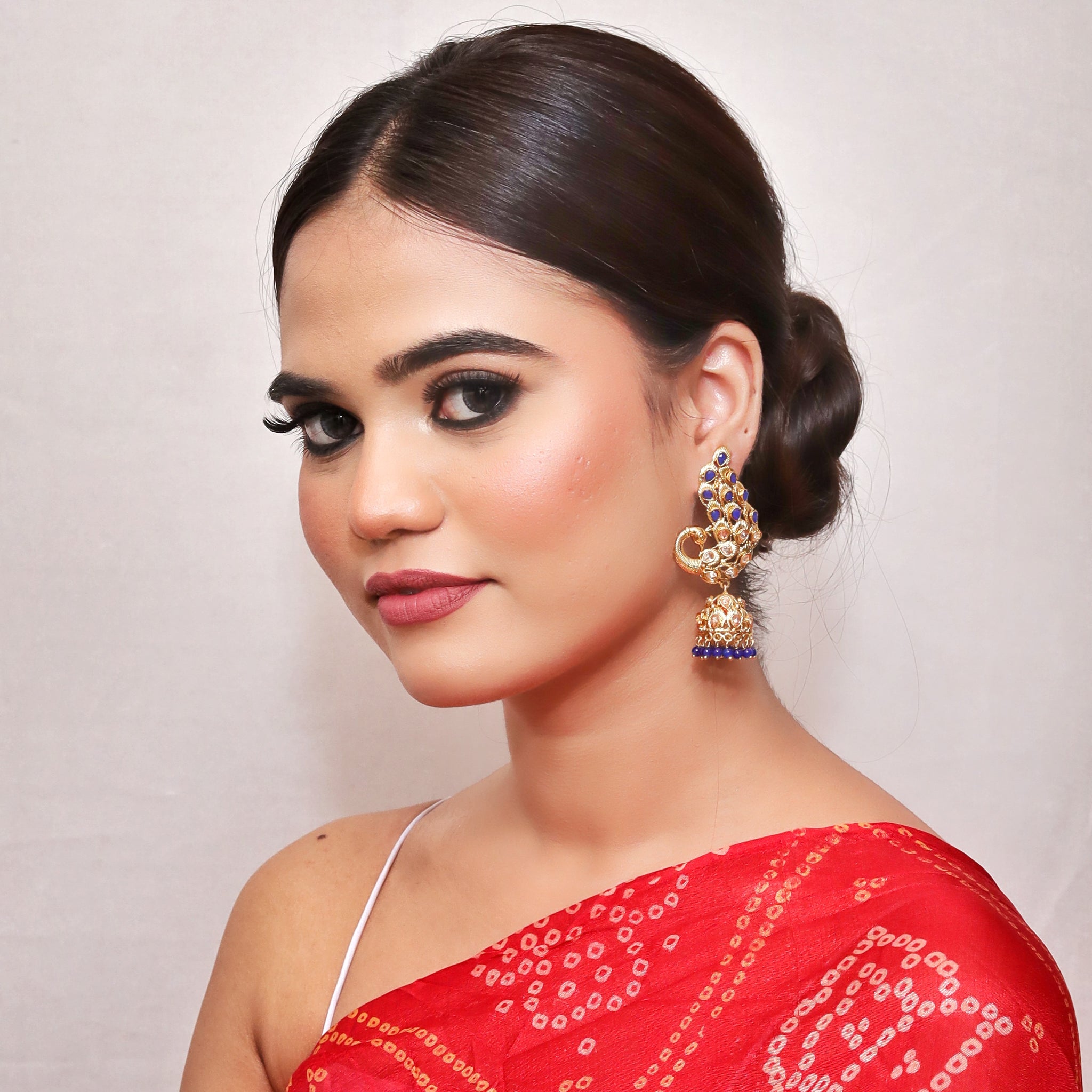 Jhumki Gold Look Earring 9334-100 - Dazzles Jewellery