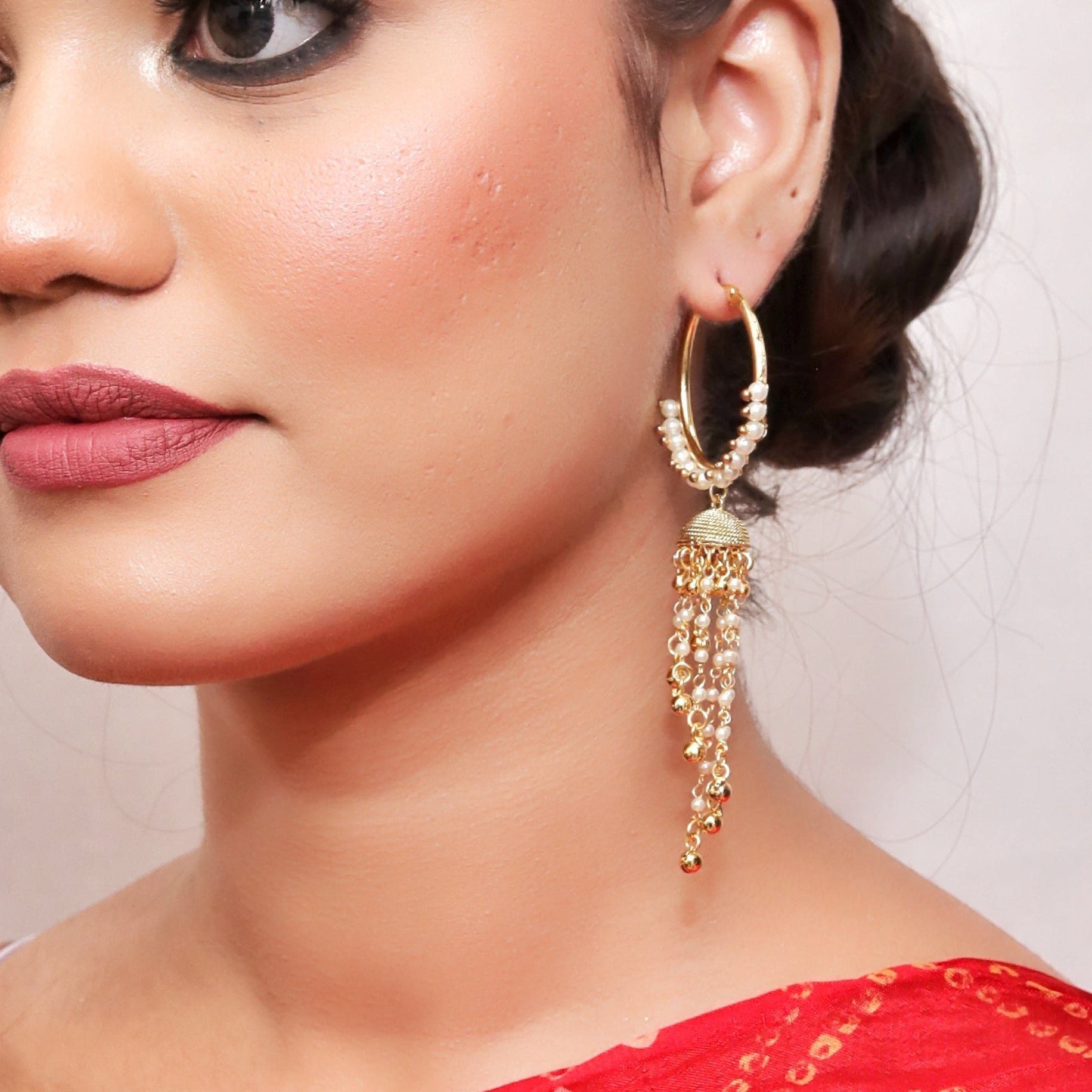 Gold plated bali jhumki  Earring 9326-100 - Dazzles Jewellery