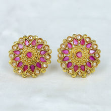 Ruby Gold Look Earring 19082-6264
