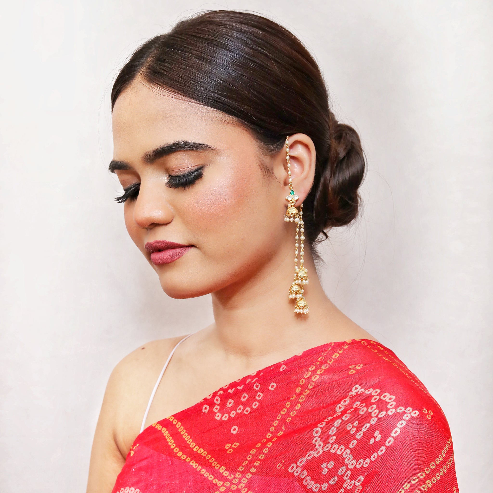 Jhumki Gold Look Earring 9363-100 - Dazzles Jewellery