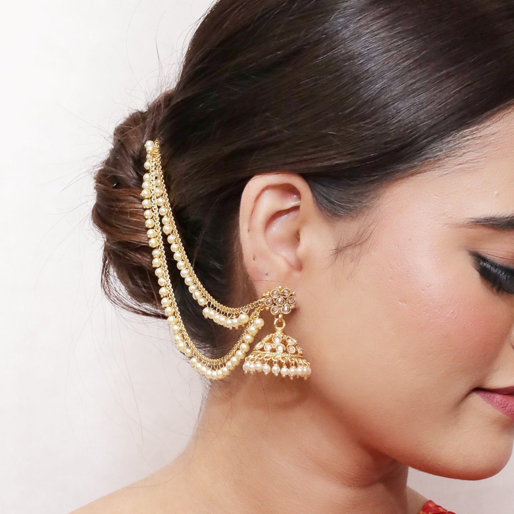 Jhumki Gold plated Earring 9372-100 - Dazzles Jewellery