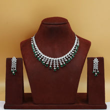 Round Neck Zircon/AD Necklace Set 10811-69