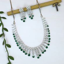Round Neck Zircon/AD Necklace Set 10811-69