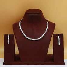 Round Neck Zircon/AD Necklace Set 20210-08