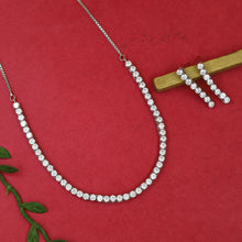 Round Neck Zircon/AD Necklace Set 20210-08