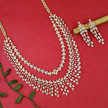 Round Neck Layered Zircon/AD Necklace Set 20226-08