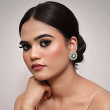 Green Zircon/AD Earring 9806-4921 - Dazzles Jewellery