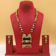 Ruby Green Gold Look Pendant Set