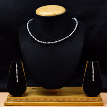 Round Neck Zircon/AD Necklace Set 10563-28