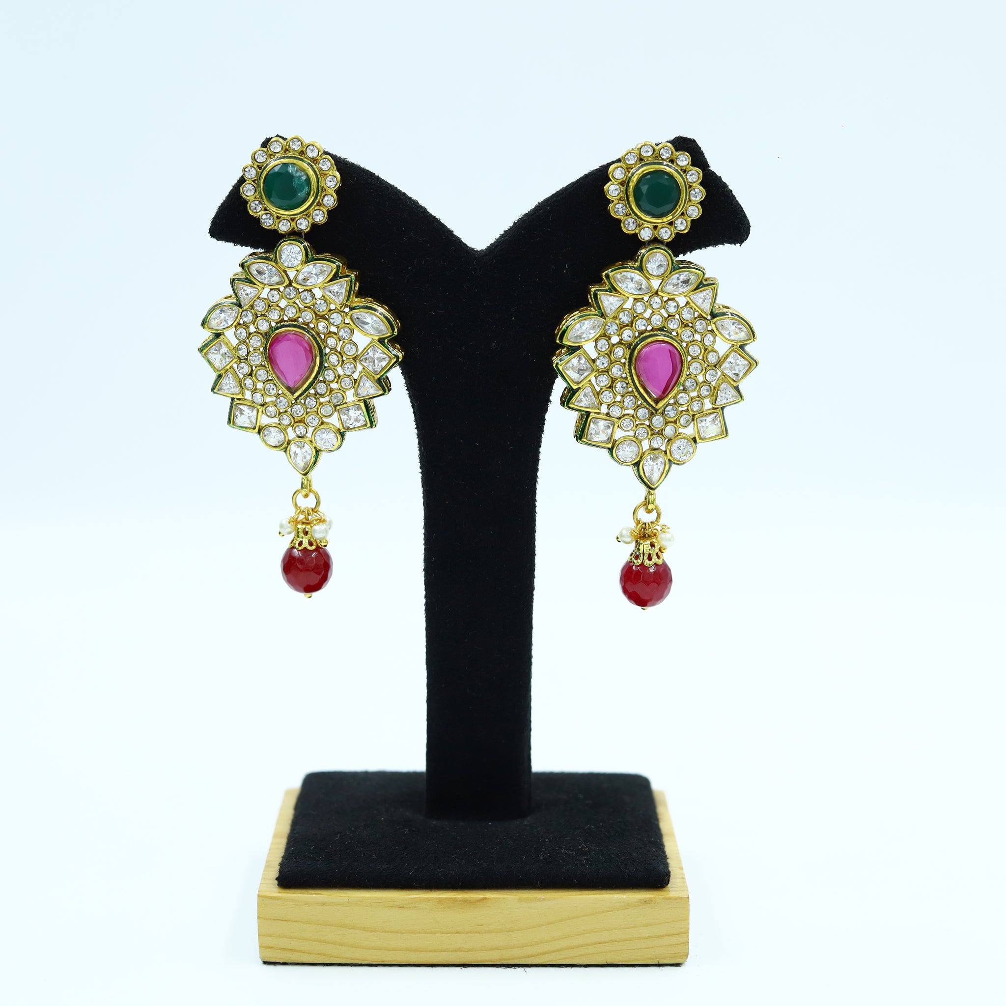 Ruby Green Polki Earring 3999-36267