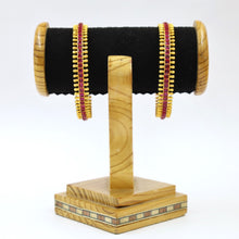 Gold Plated Ruby Bangles/Kada 10578-6251
