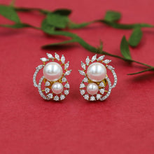 Tops/Studs Pearl Zircon/AD Earring 20126-08