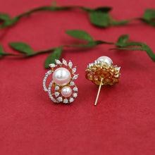 Tops/Studs Pearl Zircon/AD Earring 20126-08