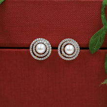 Tops/Studs Pearl Zircon/AD Earring 20124-08
