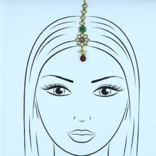 Ruby Green Maang Tikka 7186-0344