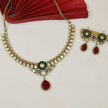 Round Neck Kundan Necklace Set 20504-68