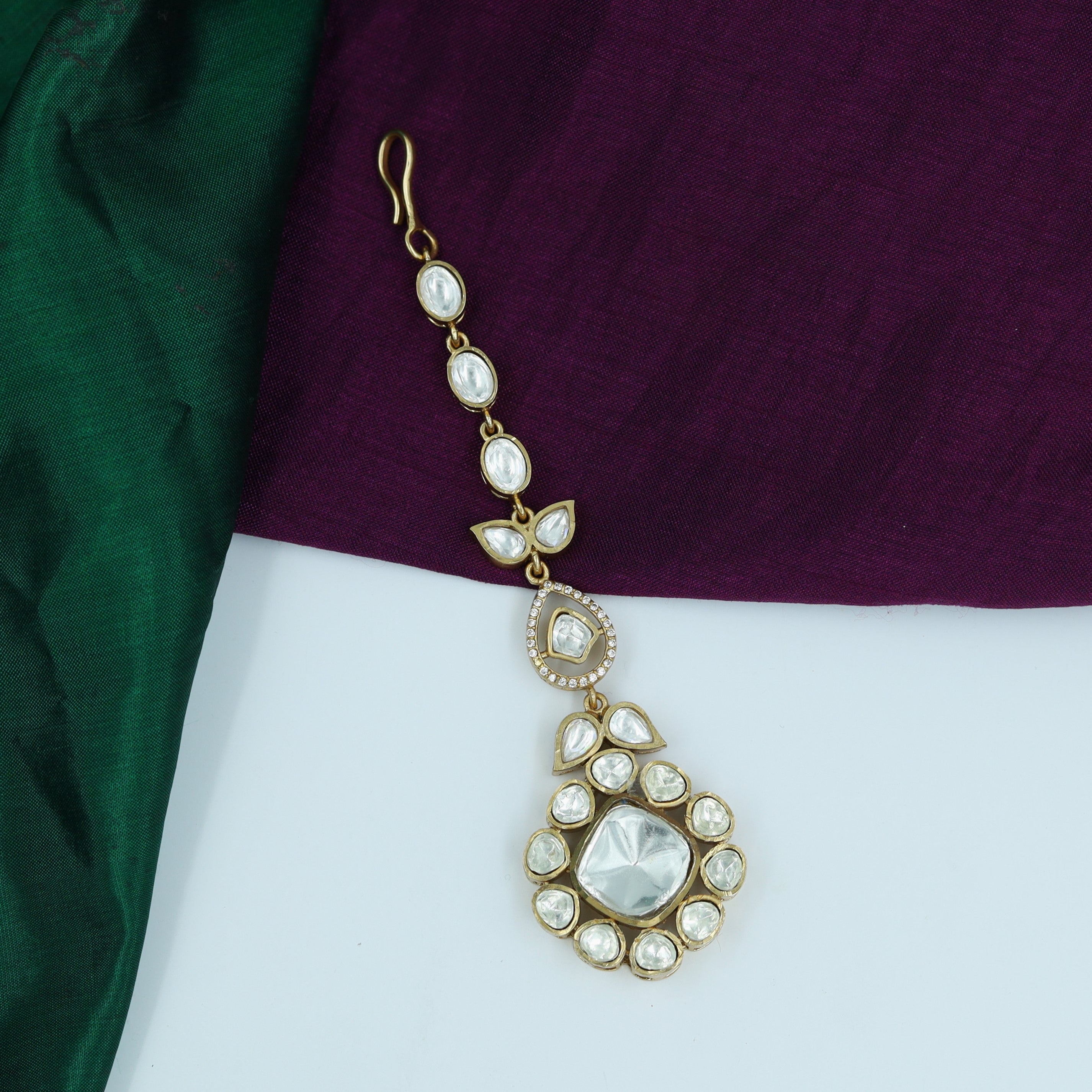 Buy Sabyasachi Inspired Moissanite Kundan Maang Tikka 16654-87