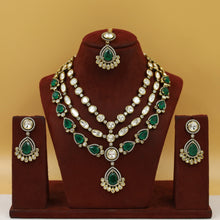 Layered Round Neck Kundan Necklace Set 20508-68