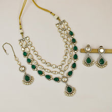 Layered Round Neck Kundan Necklace Set 20508-68