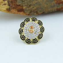 Zircon/AD Adjustable Black Ring 13867-0956