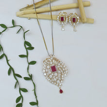 Stylish Zircon/AD Pendant Set 20162-08