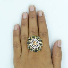Zircon/AD Adjustable Black Ring 13867-0956