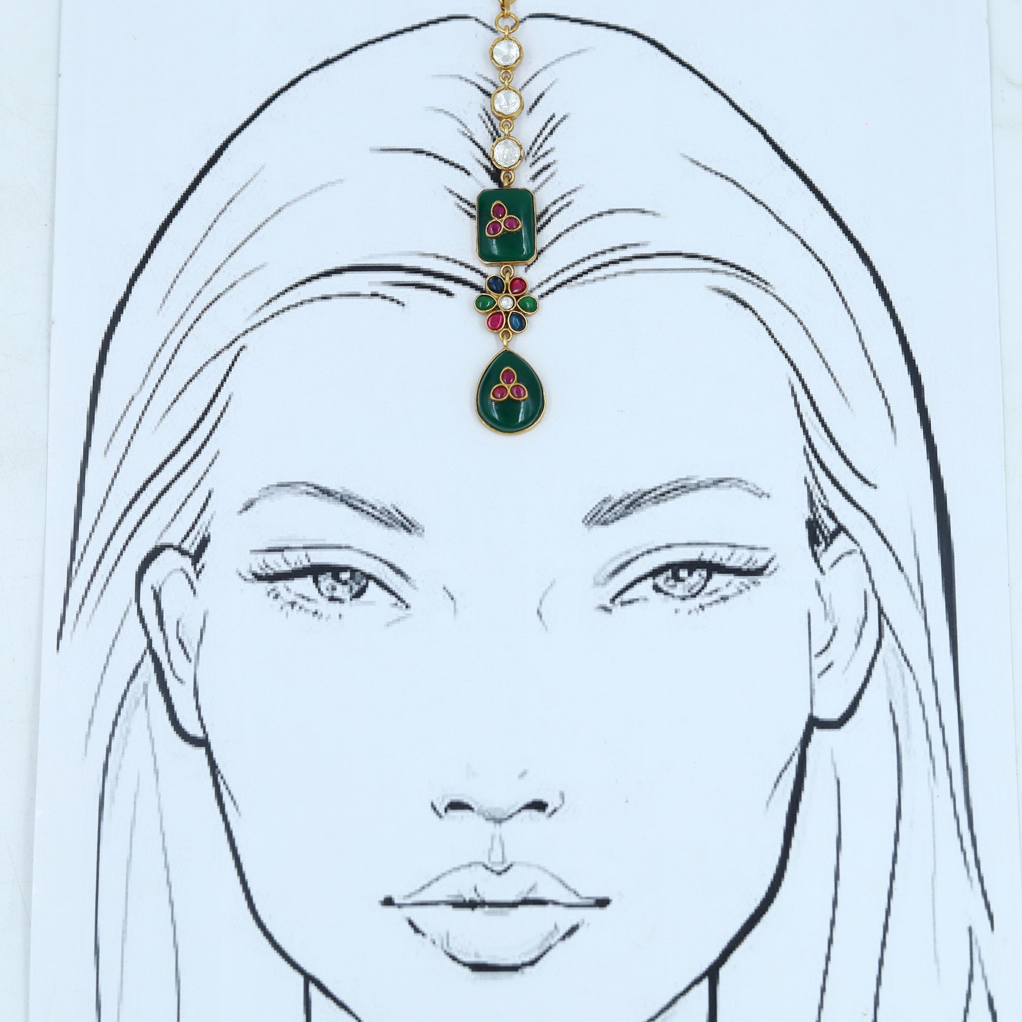 Sabyasachi Inspired Moissanite Kundan Maang Tikka 16649-87