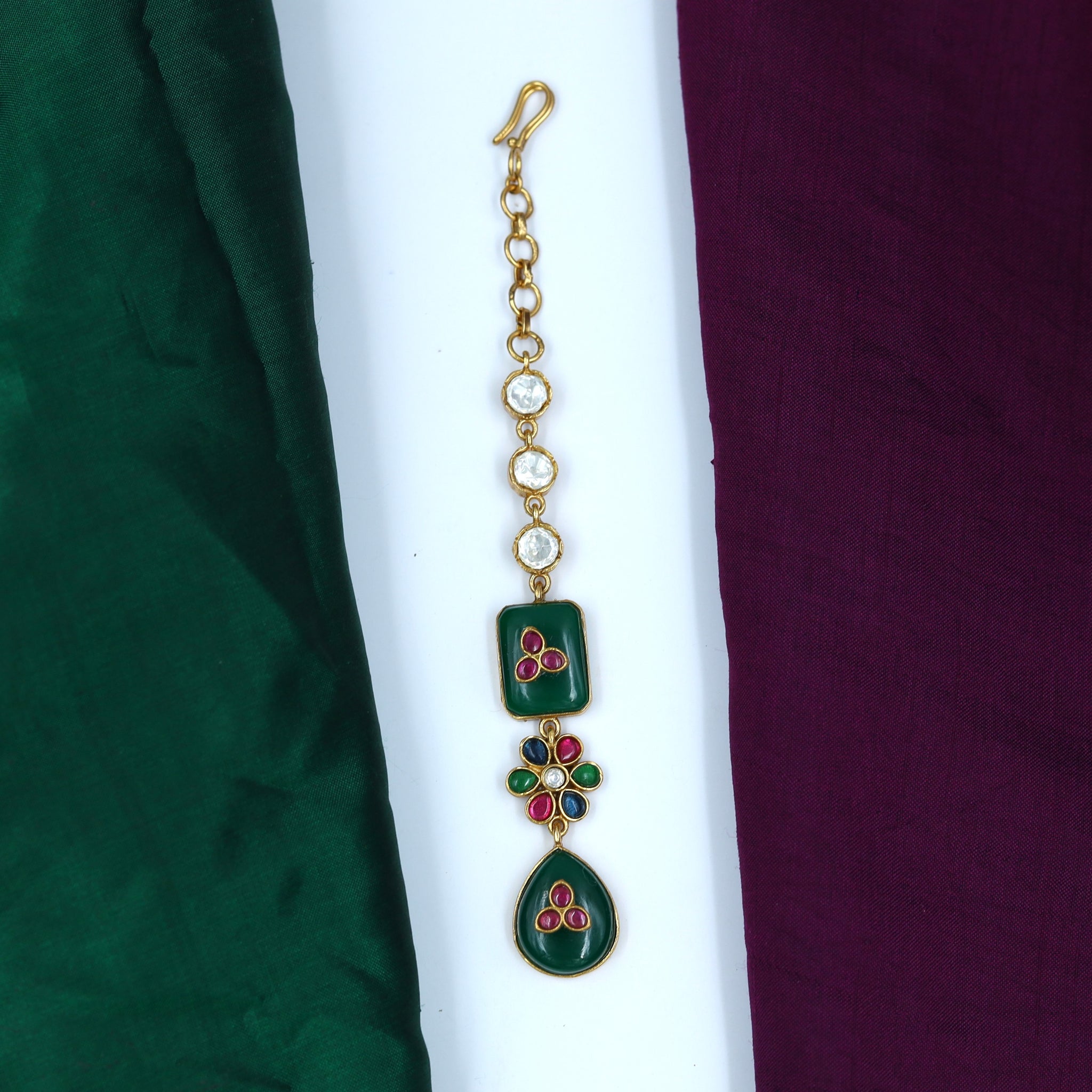 Sabyasachi Inspired Moissanite Kundan Maang Tikka 16649-87