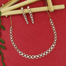 Round Neck Zircon/AD Necklace Set 20211-08