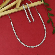 Round Neck Zircon/AD Necklace Set 20213-08