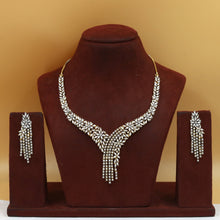 Round Neck Zircon/AD Necklace Set 20221-08
