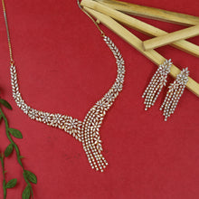Round Neck Zircon/AD Necklace Set 20221-08