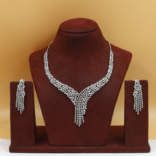 Round Neck Zircon/AD Necklace Set 20221-08