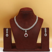 Round Neck Zircon/AD Necklace Set 20214-08
