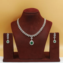 Round Neck Zircon/AD Necklace Set 20214-08