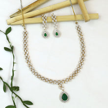 Round Neck Zircon/AD Necklace Set 20214-08