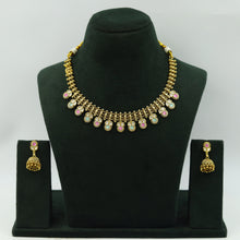 Round Neck Antique Gold Plated Necklace Set 16694-28