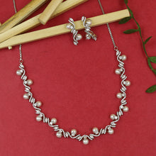 Round Neck Pearl Zircon/AD Necklace Set 20216-08