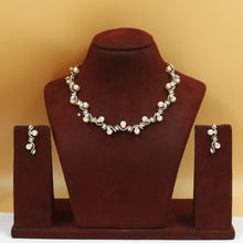 Round Neck Pearl Zircon/AD Necklace Set 20216-08
