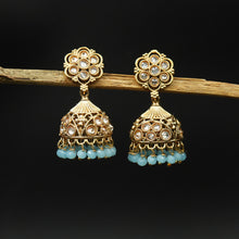 Gold Look Jhumki Firozi 2836-6901
