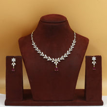 Round Neck Zircon/AD Necklace Set 20209-08