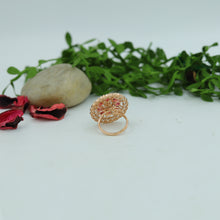 Ruby Zircon/AD Cocktail Ring in Rose gold Finish 16150-3297