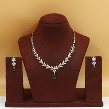 Round Neck Zircon/AD Necklace Set 20209-08
