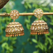 Gold Plated Fine Stone Jhumki 17973-5155