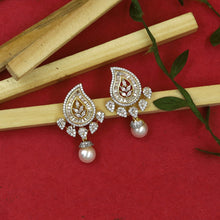 Stylish Pearl Zircon/AD Pendant Set 20163-08